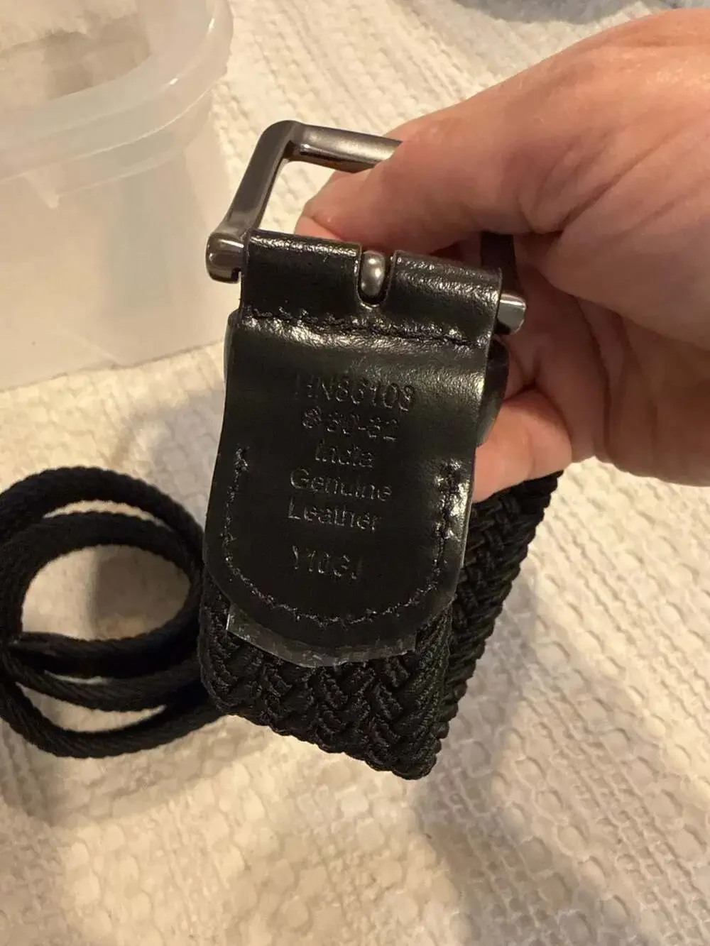 Original Penguin Black Braided Woven Belt Size S 30-32